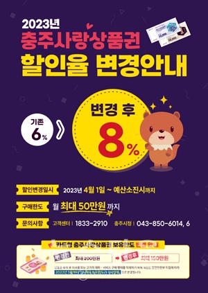 충주사랑상품권 할인율 변경