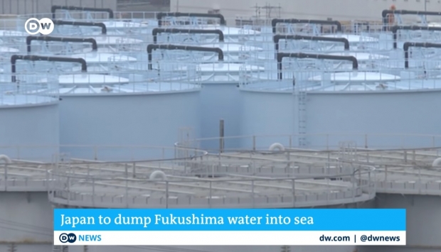후쿠시만 제 1원전 사고에 따라 발생한 핵 폐수(Nuclear Wastewater) 저장탱크 : 사진 : DW 비디오 갈무리