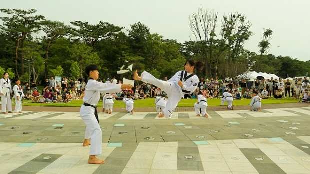 금곡동 지역 태권도 시범단의 시범