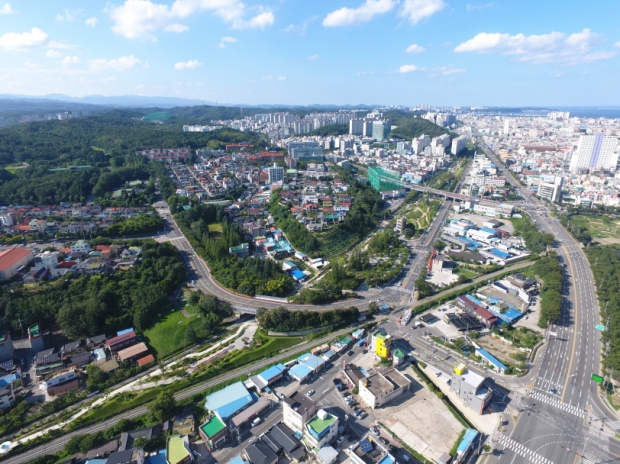 포항 철길숲 항공사진