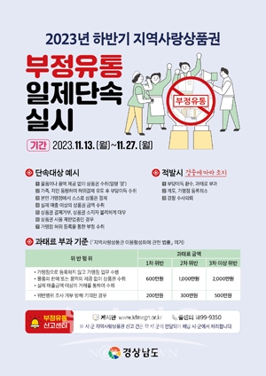 김해사랑상품권 부정유통 일제단속