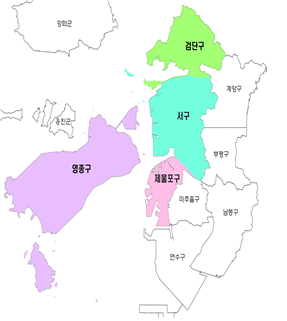 ▪ 중구·동구 ⇨ 제물포구(중구내륙+동구 통합) / 영종구(중구 섬지역) ▪ 서구 ⇨ 서구 / 검단구(신설)(