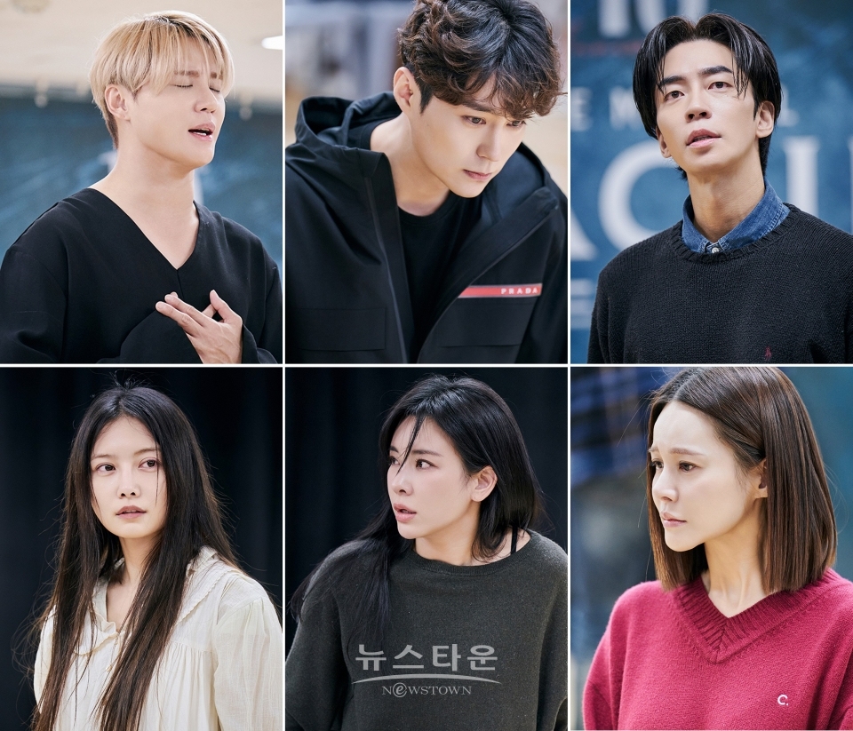 뮤지컬 '드라큘라' 연습 스케치(왼쪽 상단부터) ‘드라큘라’ 역-김준수·전동석·신성록; ‘미나’ 역-임혜영·정선아·아이비/오디컴퍼니㈜