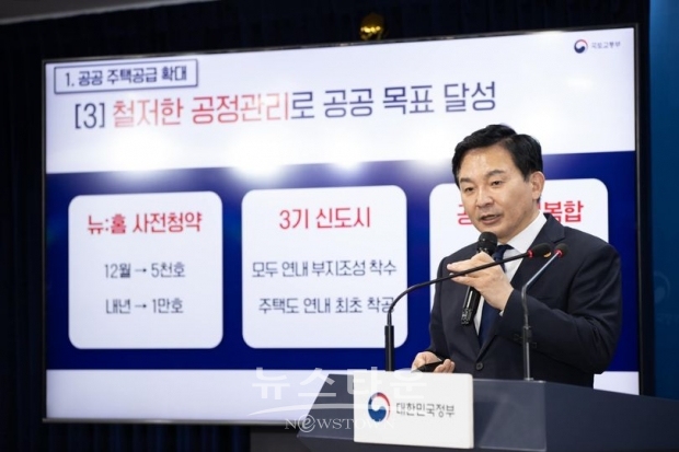 지난 9월 원희룡 장관은 주택마련활성화 대책에 대해 브리핑하고 있다/원희룡 장관 페이스북