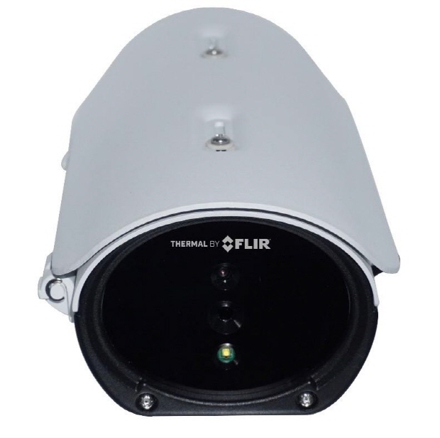 Thermal by FLIR 로고가 부착된 이오씨의 IP 카메라 ‘HI1612-OH’(자료제공=파라텍)