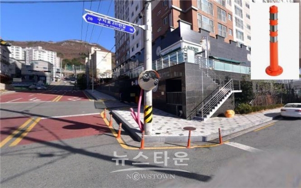시가지 도로 보행자 안전 강화(시선유도봉)