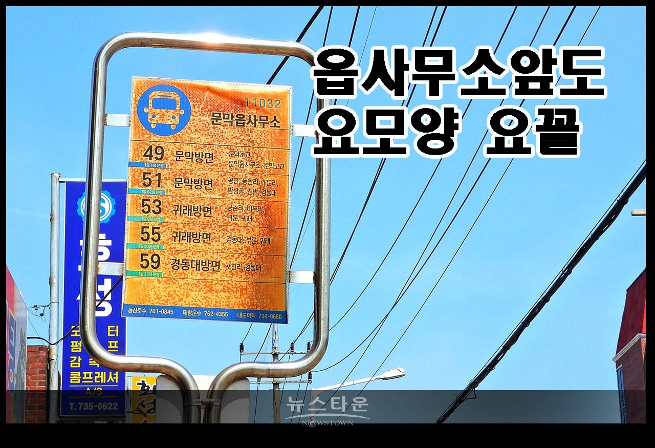문막읍사무소앞, 원주의료고등학교 2곳의 시내버스 안내판은 엉망
