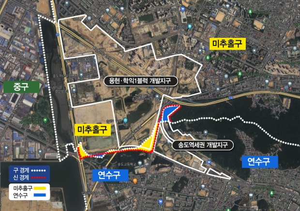 경계조정 위치도