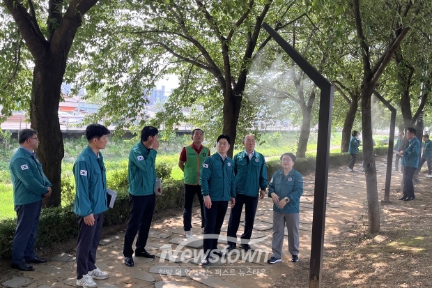 홍성읍 대교공원 고정식 안개분무장치(쿨링포그) 현장점검