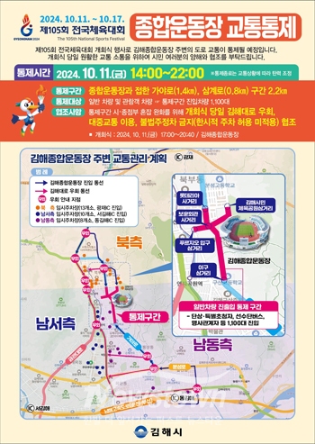 교통통제 안내문