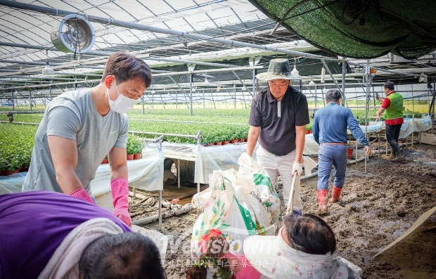 김해시의회가 9월 24일 안선환 의장을 비롯한 시의원들과 의회 사무국 직원들은 호우 피해를 입은 풍유동 일대 현장을 찾아 피해 상황을 점검하고 복구 작업에 힘을 보탰다.