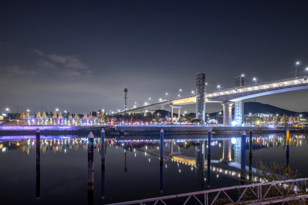 계양아라온 빛의 거리 전경