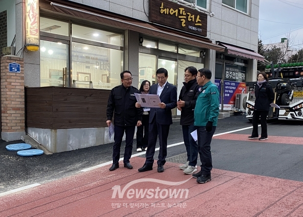 문화동 도로 열선 설치 사업지 현장 점검
