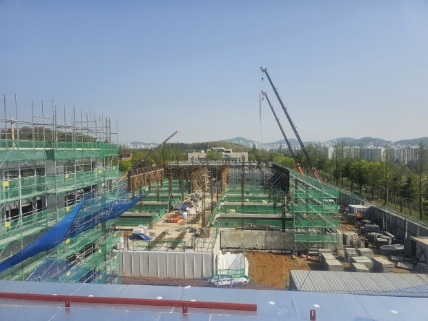 정수장 고도정수처리시설 공사 진행 사진