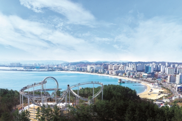 영일대해수욕장과 스페이스워크 전경