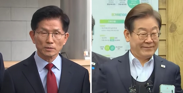 김문수 국민의힘 대선 후보와 이재명 민주당 대선 후보/방송화면 캡처