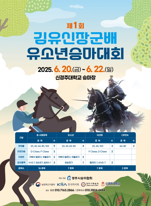 ‘제1회 김유신장군배 유소년 승마대회’ 포스터