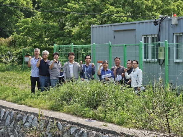 상수도사업본부 세이도 현장 시찰자 단체 사진
