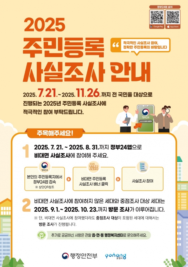 2025 주민등록 사실조사 안내 홍보물