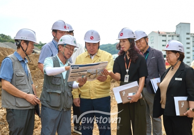 오세현 아산시장, 용화체육공원 조성 사업 현장 점검
