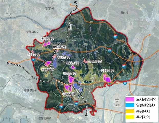 김해시 공업지역 현황도/사진 김해시