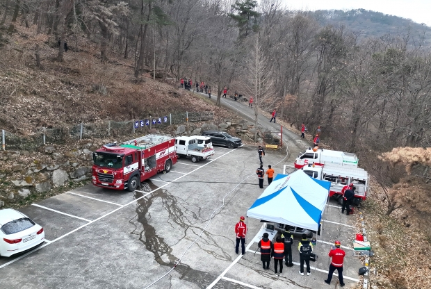 김해시-김해서부소방서, 산불재난 합동 훈련/사진 김해시제공