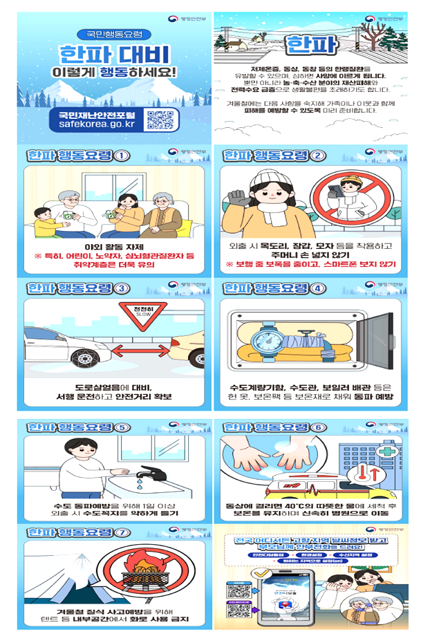 한파대비 국민행동요령/경남도제공