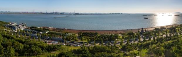 인천경제자유구역의 1호 공원 솔찬공원의 파노라마뷰