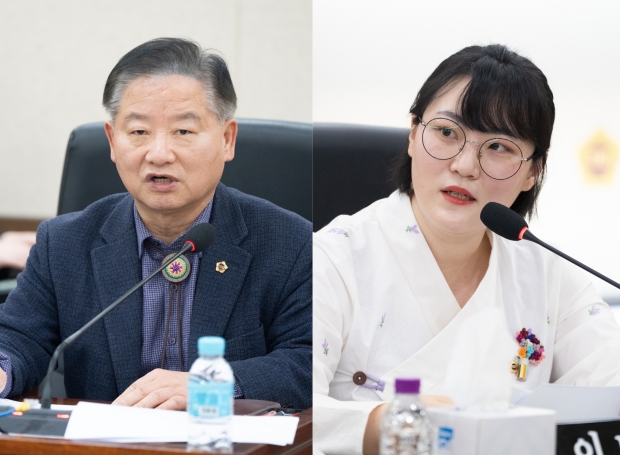왼쪽부터 인천시의회 김종배.이단비 의원