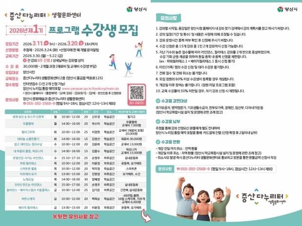 참여자 모집 홍보물/양산시제공