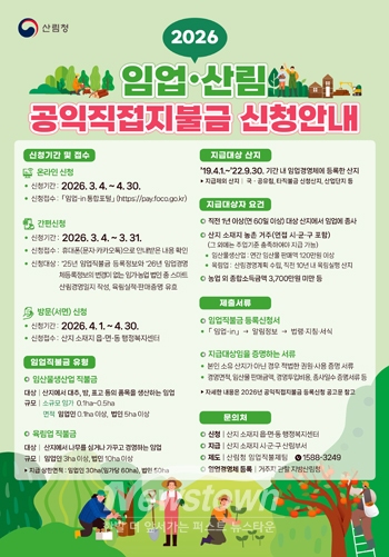 2026년 임업·산림 공익직접지불금 신청