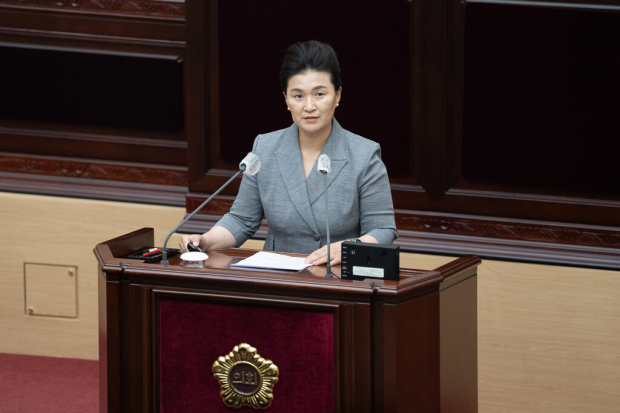 임애숙 인천시의원이 5분 발언을 하고 있다.