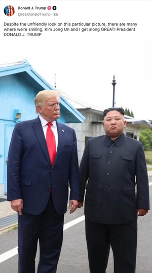 “트럼프, 판문점 사진 게시” 중간선거 후 김정은과 회담?